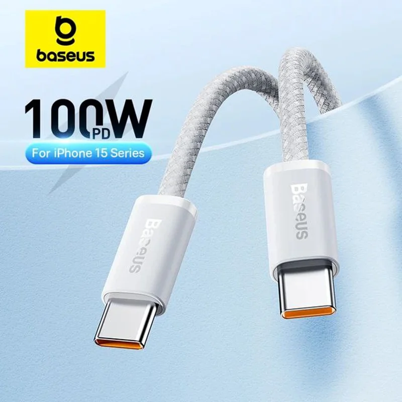 کابل تبدیل USB-C به USB-C بیسوس مدل Dynamic Series 100W طول 1 متر