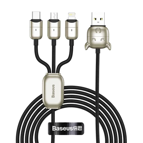 کابل تبدیل USB به USB-C / microUSB / لایتنینگ بیسوس مدل CAMLT-YE01 طول 1.2 متر