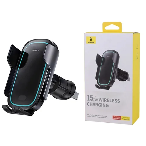 پایه نگهدارنده و شارژر بیسیم گوشی موبایل بیسوس مدل Milky Way Pro BS-CM023